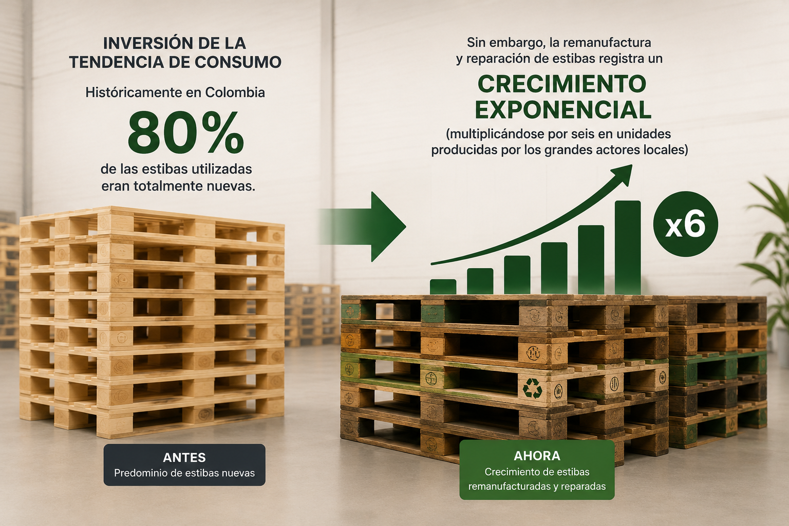 La remanufactura de estibas impulsa el crecimiento de la industria colombiana